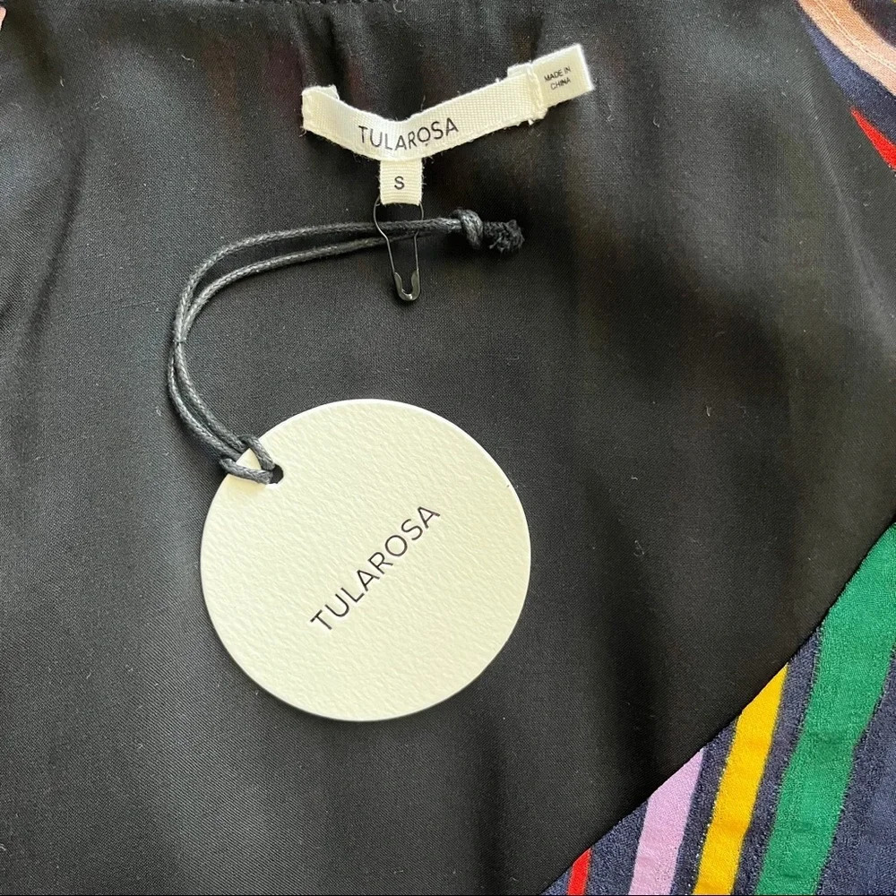Tularosa Striped Balloon Sleeve Peplum Top - Picture 9 of 11